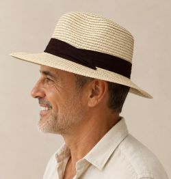 SOMBRERO DE RAFIA CON CINTA NEGRA UNISEX